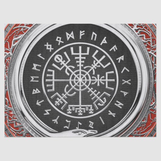 [510] Vegvisir - Viking Silver Magic Runass Tissuepapier (Voorkant)