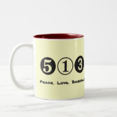 513 Area Code Peace Love Baseball Mok (Links)