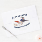 513th Blauw Ronde Sticker (Envelop)