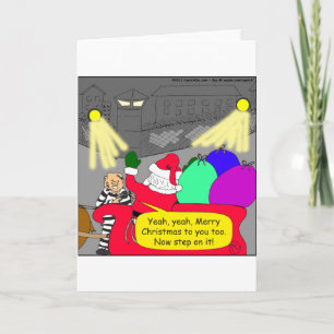 515 ontsnappingen uit Santa cartoon Feestdagen Kaart