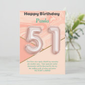 51 ans filles Bonne carte d'anniversaire (Debout devant)