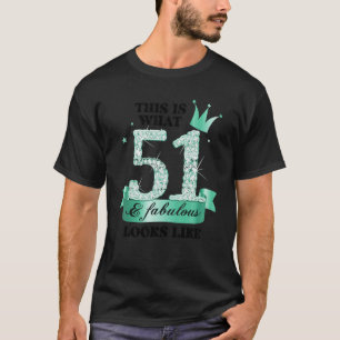 51 & Fabulous I Turquoise White Party Group Foto T-shirt