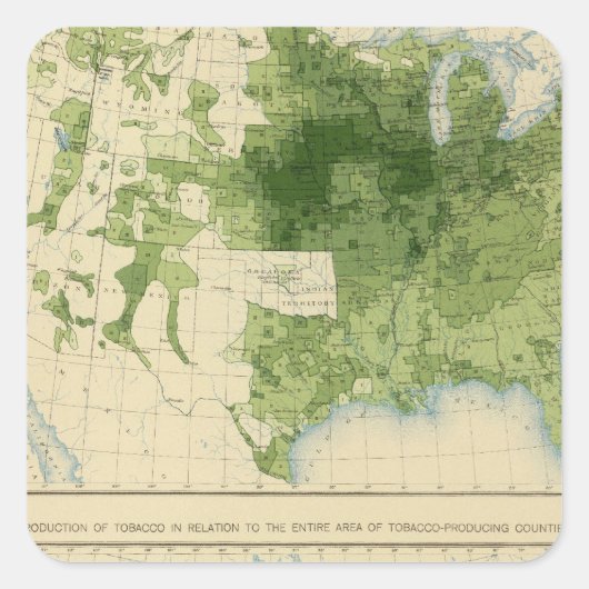51 Graankorrels, tabak 1890 Vierkante Sticker (Voorkant)