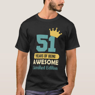 51 jaar Geweldige 51e verjaardag T-shirt
