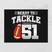 51 Jaar Oud Tackle Voetbal Feestje 51e Verjaardag Briefkaart (Voorkant)