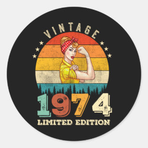 51 jaar oude Bday 1974  51ste Verjaardag Vrouwen Ronde Sticker