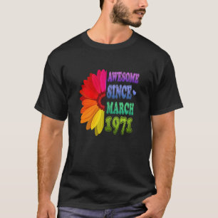 51 jaar oude bloemen Geweldige sinds maart 1971 51 T-shirt