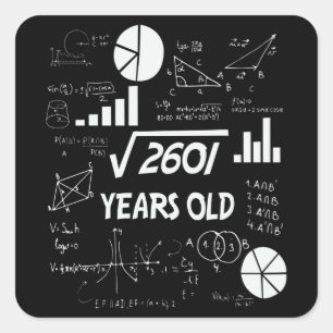 51 jaar oude dagelijkse Wiskunde leraar 51e verjaa Vierkante Sticker