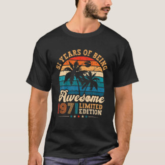 51 jaar oude geschenken Geweldige 1971 beperkte ed T-shirt