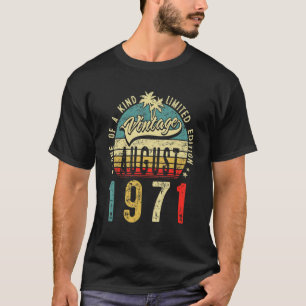 51 jaar Oude Mannen van augustus 1971 51e verjaar T-shirt