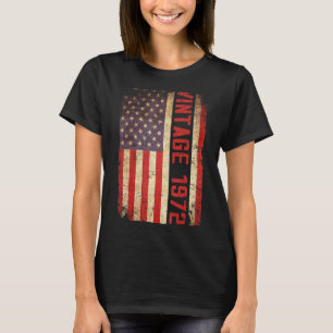 51 jaar oude Vintage 1972 Amerikaanse vlag 51e geb T-shirt