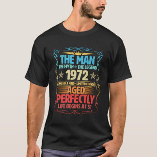 51 jaar oude Vintage 1972 Man mythische legende 51 T-shirt