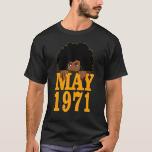 51 mei 1971 51ste verjaardag 51 jaar oude zwarte v t-shirt