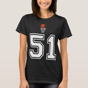51 Nummer Basketbal Stijl Wit Premium T-shirt