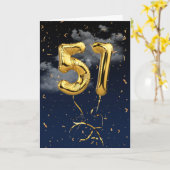51e Anniversaire Gold Mylar Balloon et carte Confe (Fleur jaune)