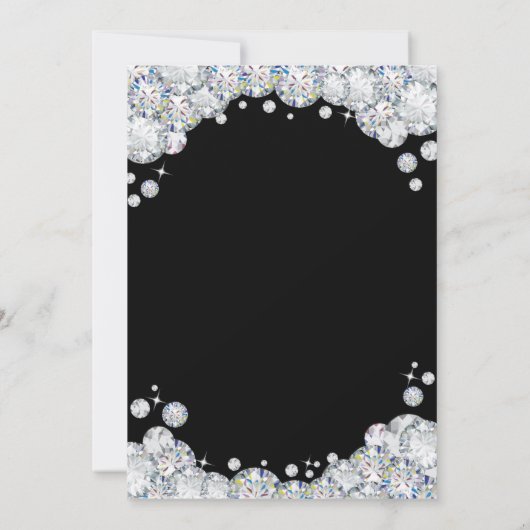 51e anniversaire Invitation Chalkboard Silver Diam (Dos)