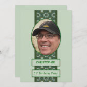 51e anniversaire Invitation de fête Ajouter une ph (Devant / Derrière)