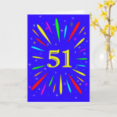 51e Birthday Explosion Kaart (Gele Bloem)