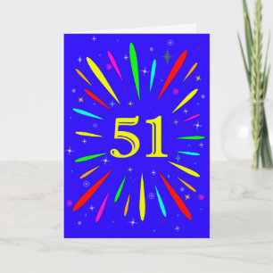 51e carte d'explosion d'anniversaire