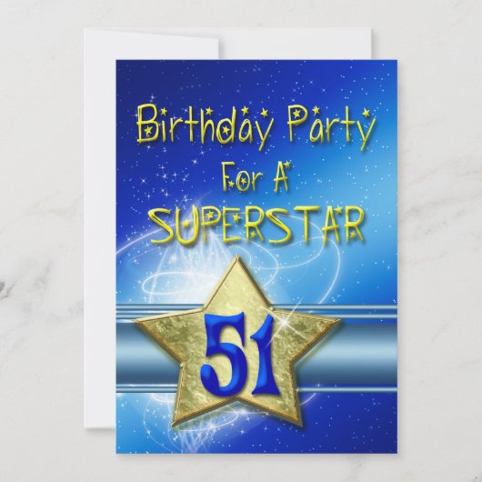 51e fête d'anniversaire Invitation pour une Supers (Devant)