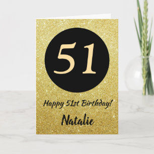 51e Joyeuse carte de Parties scintillant Black and