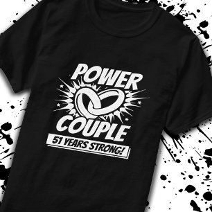 51e Jubileum koppels trouwden 51 jaar sterk T-shirt