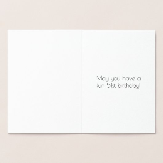 51e verjaardag - Art Deco geïnspireerd look "51" + Folie Kaarten (Binnen)