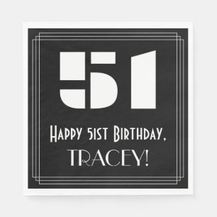 51e verjaardag: Art Deco geïnspireerd look "51" +  Servet