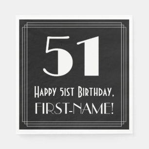 51e verjaardag ~ Art Deco geïnspireerd look "51", Servet