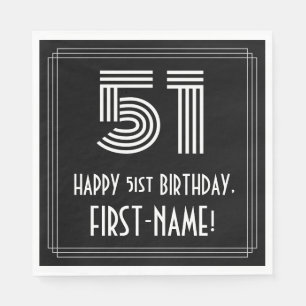 51e verjaardag: Art Deco geïnspireerd look "51" +  Servet