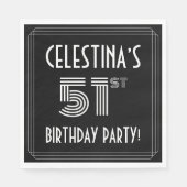 51e verjaardag: Art Deco Style + aangepaste naam Servet (Voorkant)