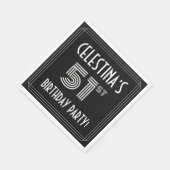 51e verjaardag: Art Deco Style + aangepaste naam Servet (Hoek)