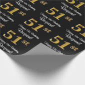 51e verjaardag: Elegante luxe Faux Gold look # Cadeaupapier (Hoek)