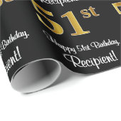 51e verjaardag: Elegante luxe Faux Gold look # Cadeaupapier (Rol Hoek)