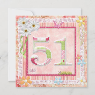 51e verjaardag feest scrapbooking stijl kaart