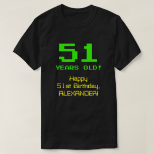 51e verjaardag: Fun, 8-bits look, Nerdy / Geeky "5 T-shirt