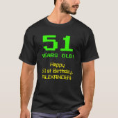 51e verjaardag: Leuk, 8-bit look, Nerdy / Geeky "5 T-shirt (Voorkant)