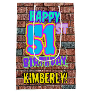 51e verjaardag: Leuk, Urban Graffiti geïnspireerd  Medium Cadeauzakje