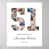 51e verjaardag nummer 51 aangepaste fotocollage poster (Voorkant)
