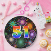 51ste evenement - Leuk, Kleurrijk, Vet, Regenboog Papieren Bordje (Feest)