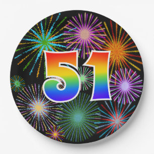51ste evenement - Leuk, Kleurrijk, Vet, Regenboog Papieren Bordje