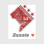 51ste - Staat Washington DC-vlaggengrens Sticker (Vel)