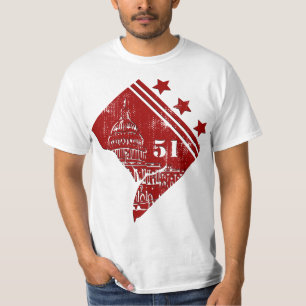 51ste - Staat Washington DC-vlaggengrens T-shirt
