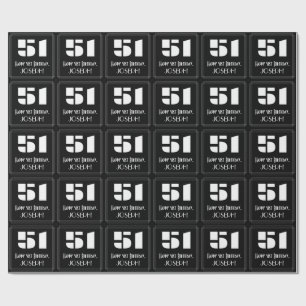 51ste verjaardag: Art Deco Geïnspireerde look "51" Cadeaupapier