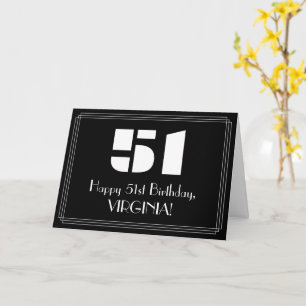 51ste verjaardag: Art Deco Geïnspireerde look "51" Kaart