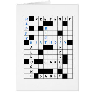 51ste verjaardag, Crossword Puzzle Birthday Card