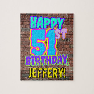 51ste verjaardag ~ Fun, geïnspireerde Urban Graffi Legpuzzel