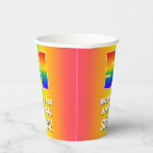 51ste verjaardag: kleurrijk, vun regenboogpatroon papieren bekers (Rechts)