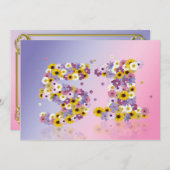 51ste verjaardag, met bloembollen letters kaart (Voorkant / Achterkant)