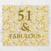 51ste verjaardag sparkling wijnetiket (Enkel label)